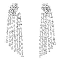 22.01 Carat Waterfall Diamond Chandelier Earrings