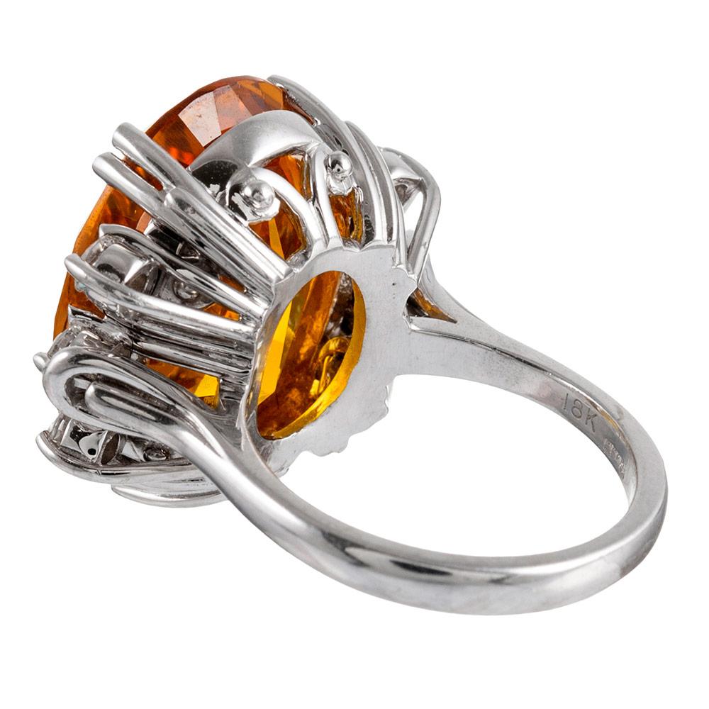 22.03 Carat Citrine and Diamond Ring In Good Condition For Sale In Carmel-by-the-Sea, CA