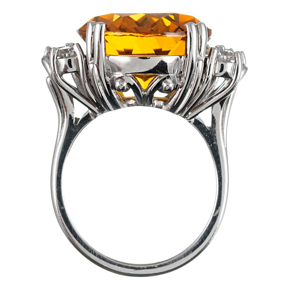 Women's 22.03 Carat Citrine and Diamond Ring For Sale