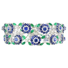 22.04 cts of Emerald and sapphire Bracelet