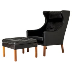 "2204" Lounge Chair and Ottoman by Børge Mogensen, 1960s