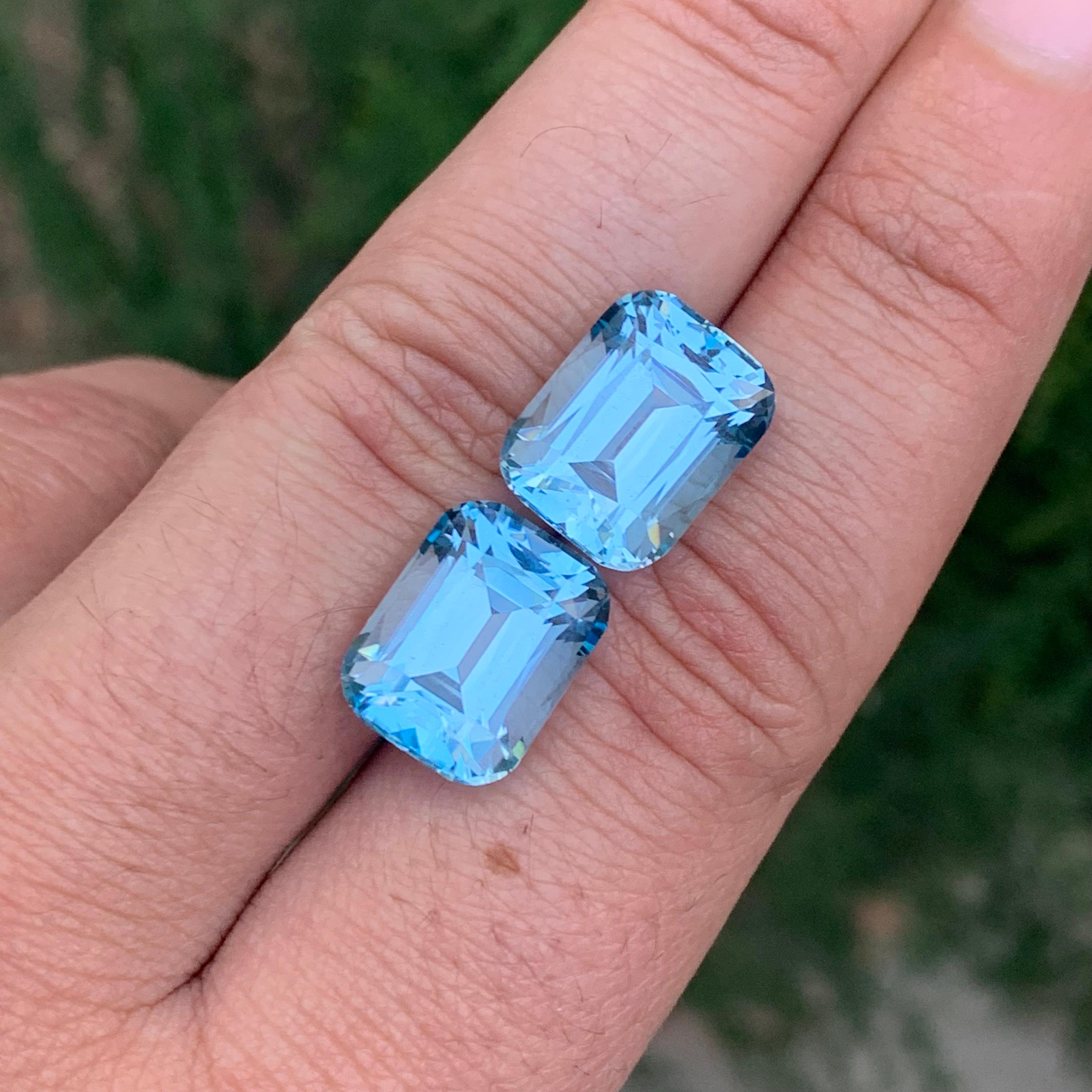 Exquise paire de topazes bleu ciel non serties de 22,05 carats pour la fabrication de bijoux Unisexe en vente