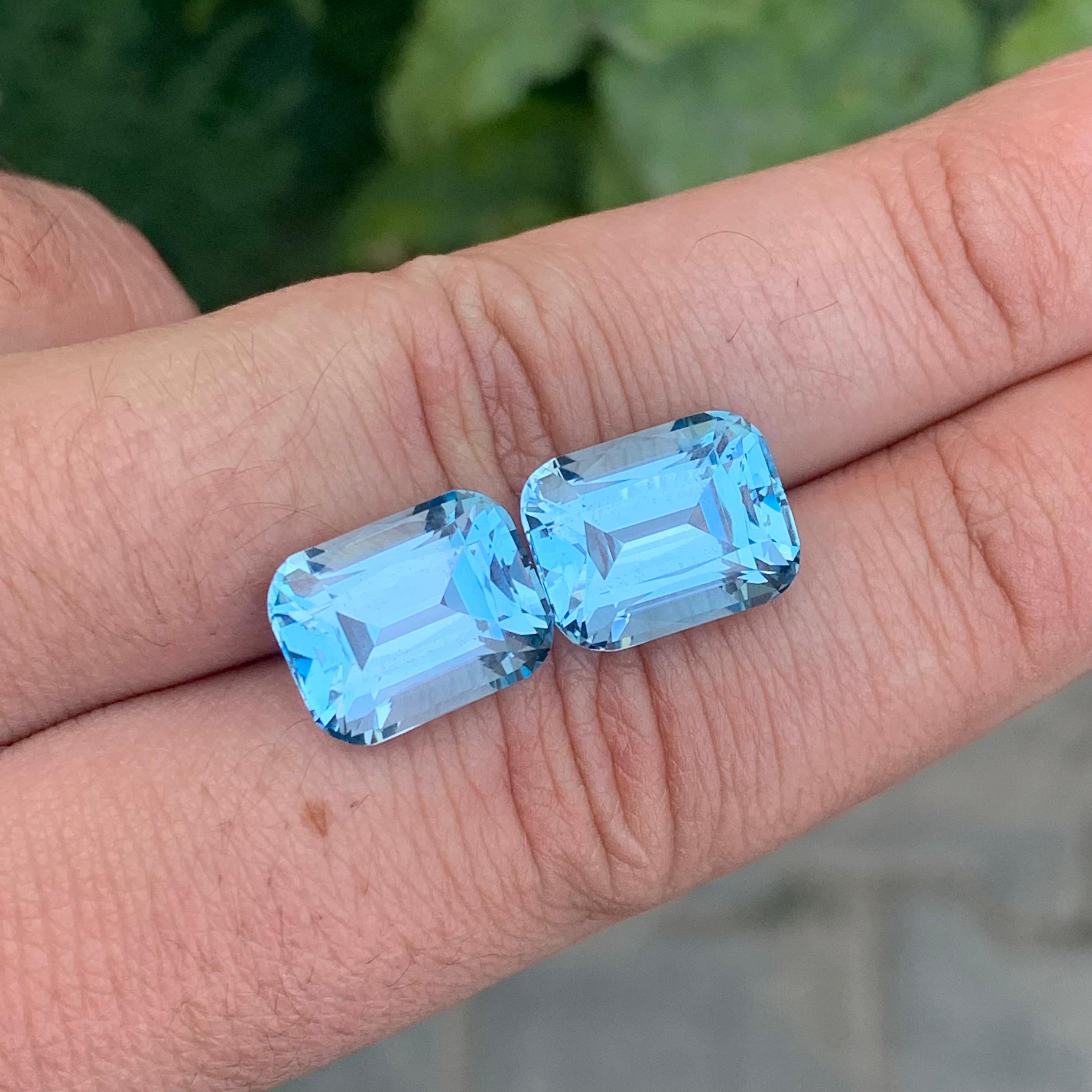 Exquise paire de topazes bleu ciel non serties de 22,05 carats pour la fabrication de bijoux en vente 1