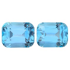 22,05 Quilates Exquisita Pareja De Topacios Azules Sueltos Para Joyería