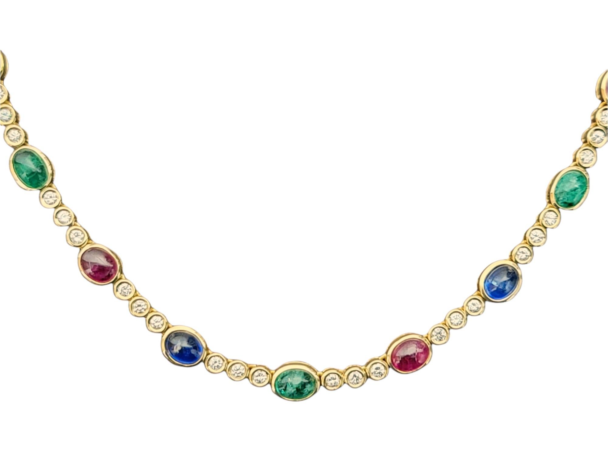 ruby emerald sapphire necklace