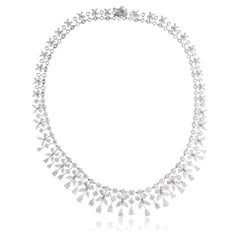 22,05 Karat SI Reinheit HI Farbe Marquise Birnen-Diamant-Halskette 18 Karat Weißgold