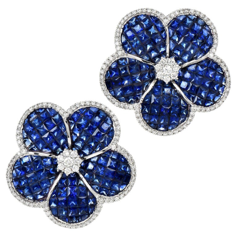 Boucles D'oreilles Diamants Pave 1.05cts Or 18K - Ronds Brillants - Neuf Avec étiquettes