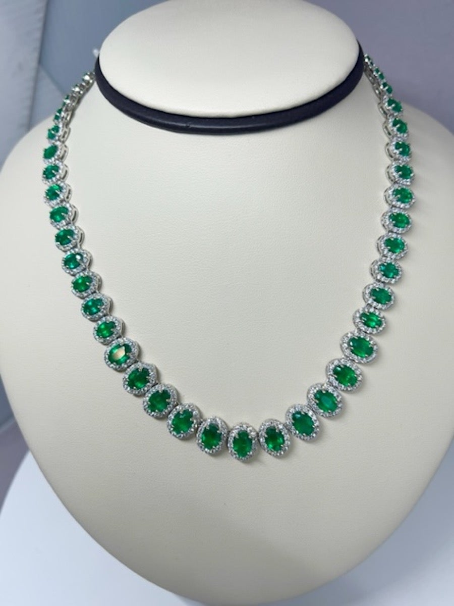 emerald string necklace