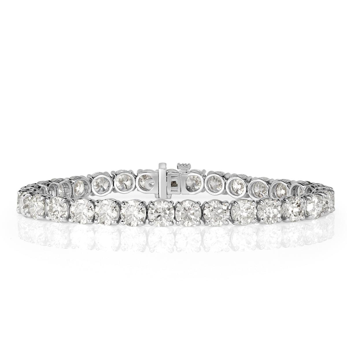 22.07ct Round Brilliant Cut Diamond Tennis Bracelet in 18k White Gold