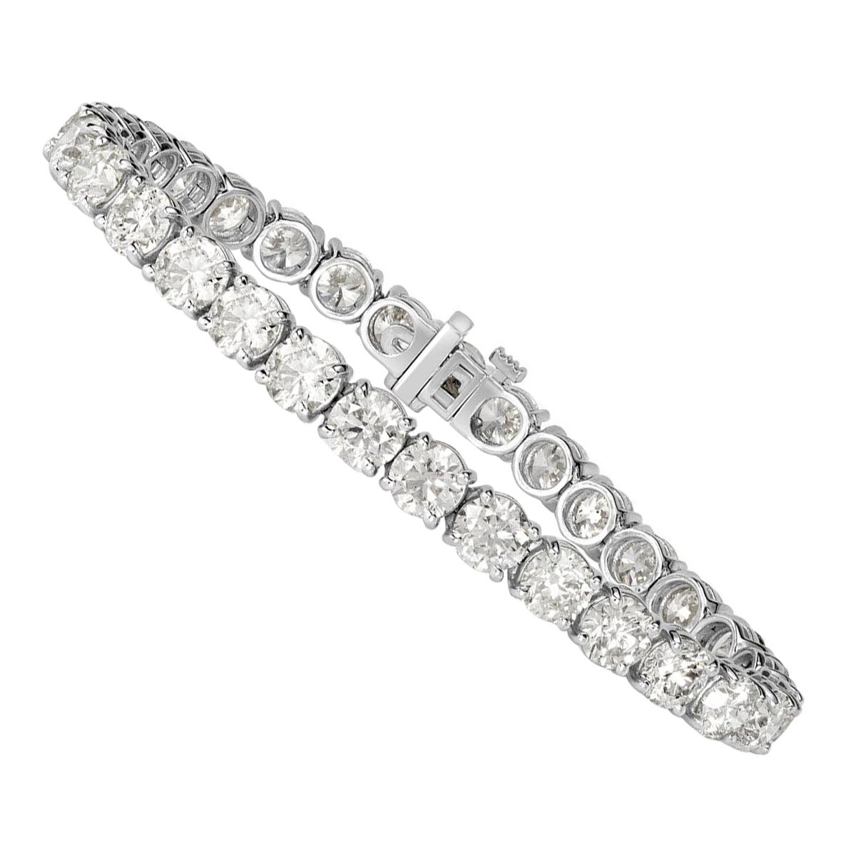 22.07ct Round Brilliant Cut Diamond Tennis Bracelet in 18k White Gold