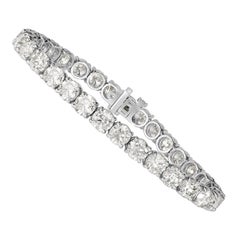 22.07ct Round Brilliant Cut Diamond Tennis Bracelet in 18k White Gold