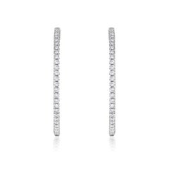 2.20ct 1.5 Inch Diamond Pavé Hoop Earrings