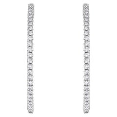 2.20ct 1.5 Inch Diamond Pavé Hoop Earrings