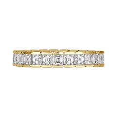 2.20ct Asscher Cut Diamond Eternity Band in 18k Yellow Gold