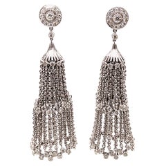 2.20ct Diamond Chandelier Earrings 18k White Gold