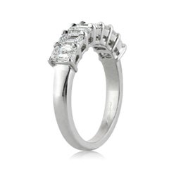 2.20ct Emerald Cut Diamond Wedding Band in 18k White Gold