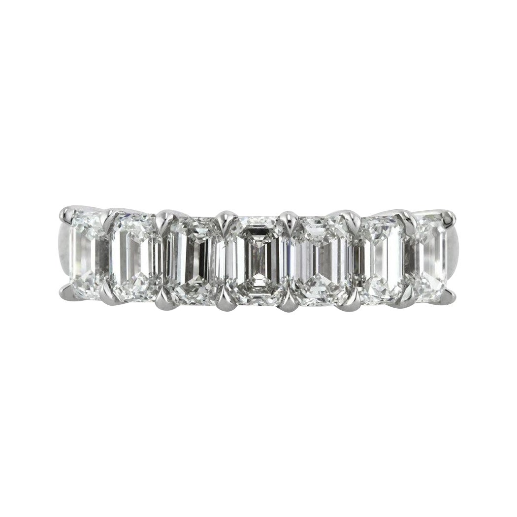 2.20ct Emerald Cut Diamond Wedding Band in 18k White Gold