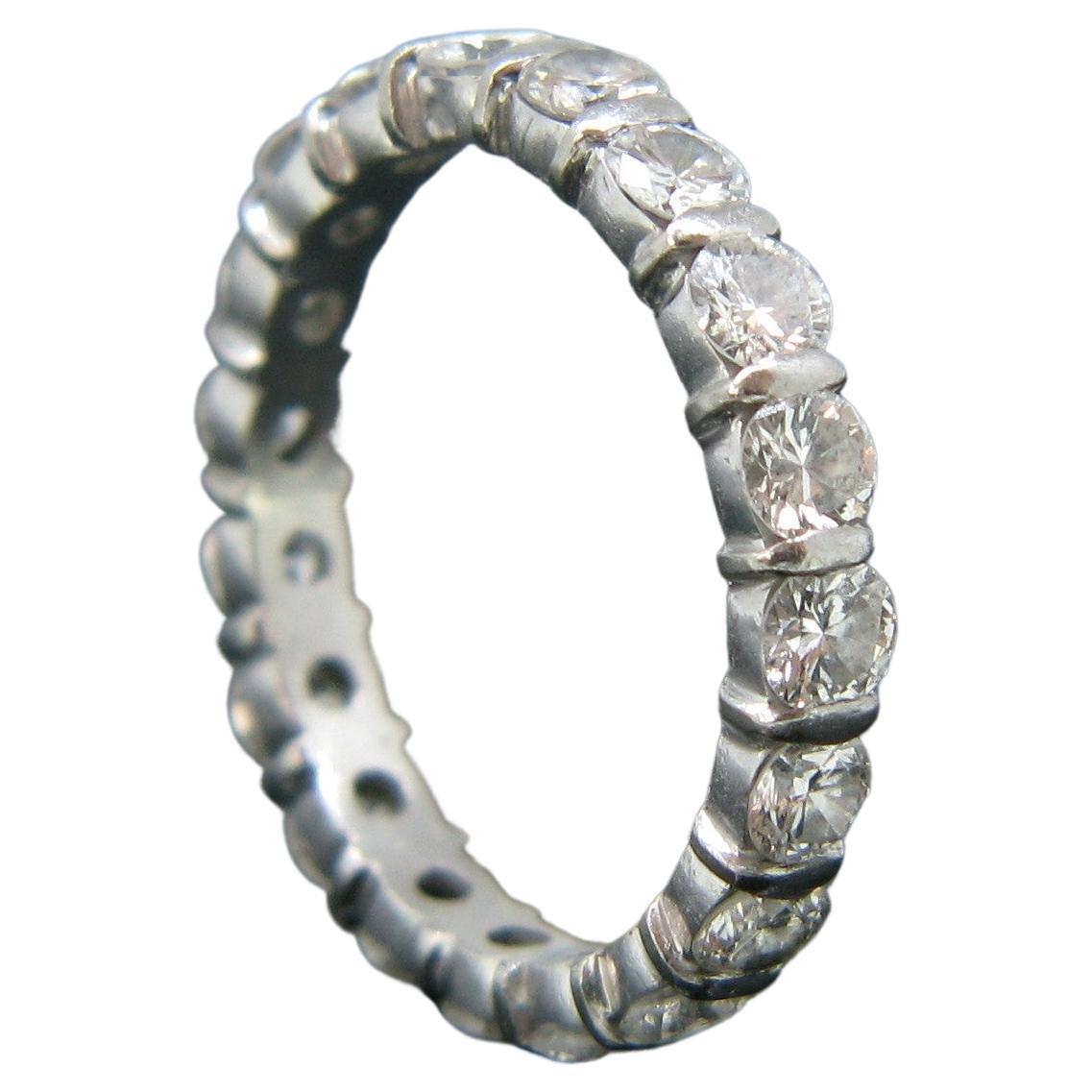 2.20ct Eternity Brilliant Cut Diamonds White Gold Ring For Sale