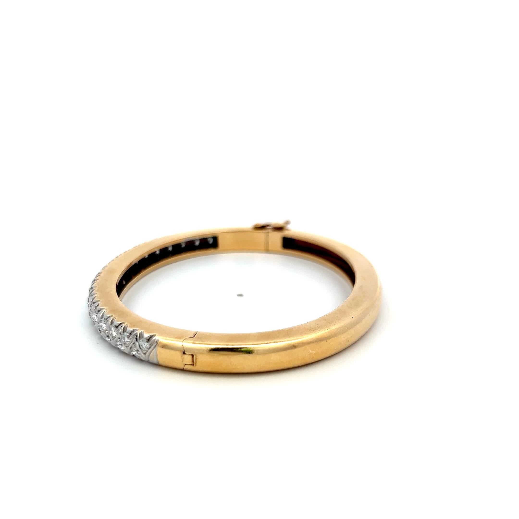 2.20ct G VS Bracelet en or jaune 18K avec diamant en taille circulaire Estate Bon état - En vente à New York, NY