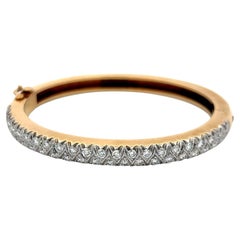 2.20ct G VS Diamond Bangle Bracelet in 18K Yellow Gold Circular Cut Estate