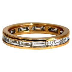 2.20ct. Natural Baguette Diamonds Eternity Ring 14kt Gold*
