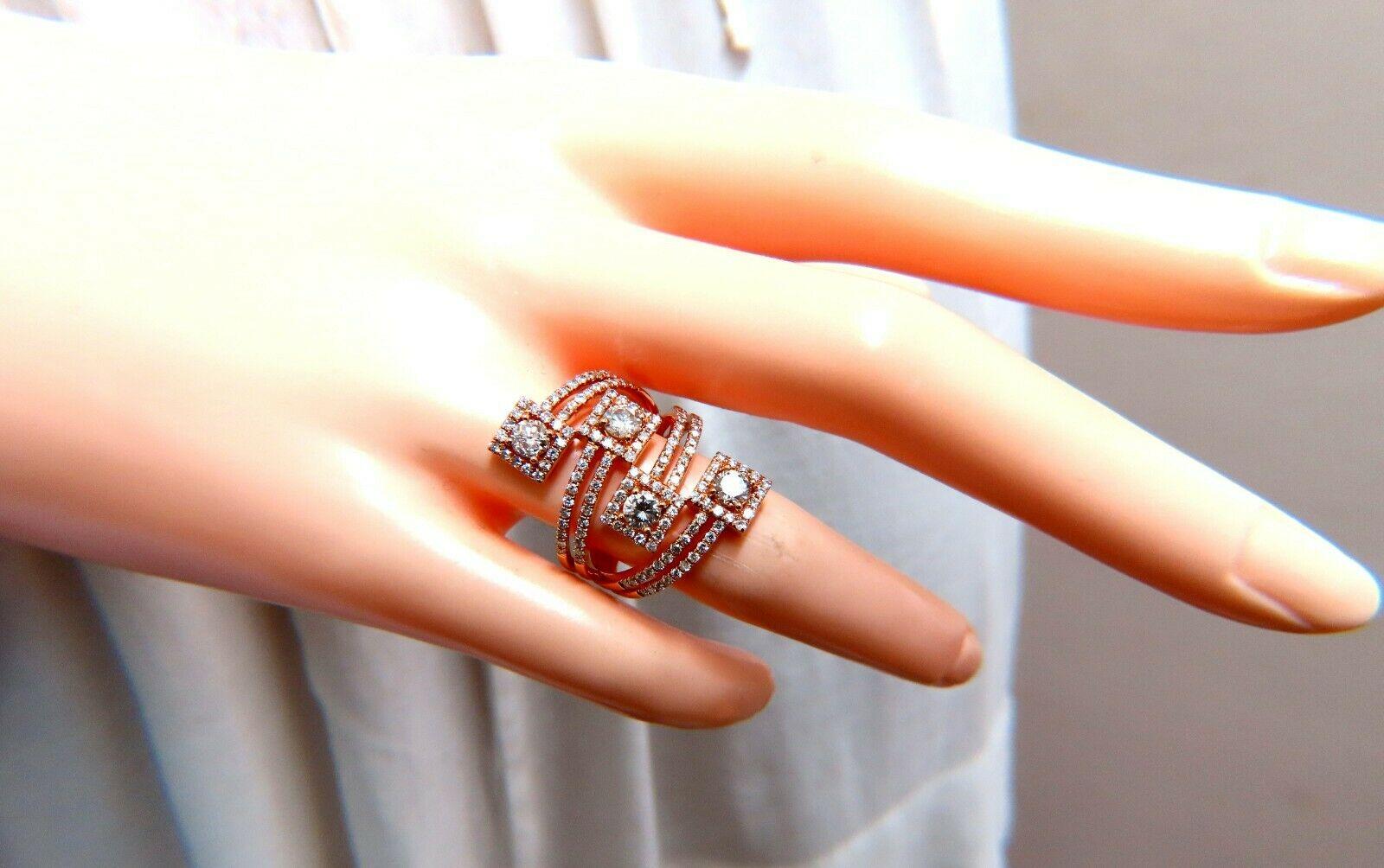 2,20 Karat natürliche Diamanten Cluster-Wickelring 18kt (Rundschliff) im Angebot