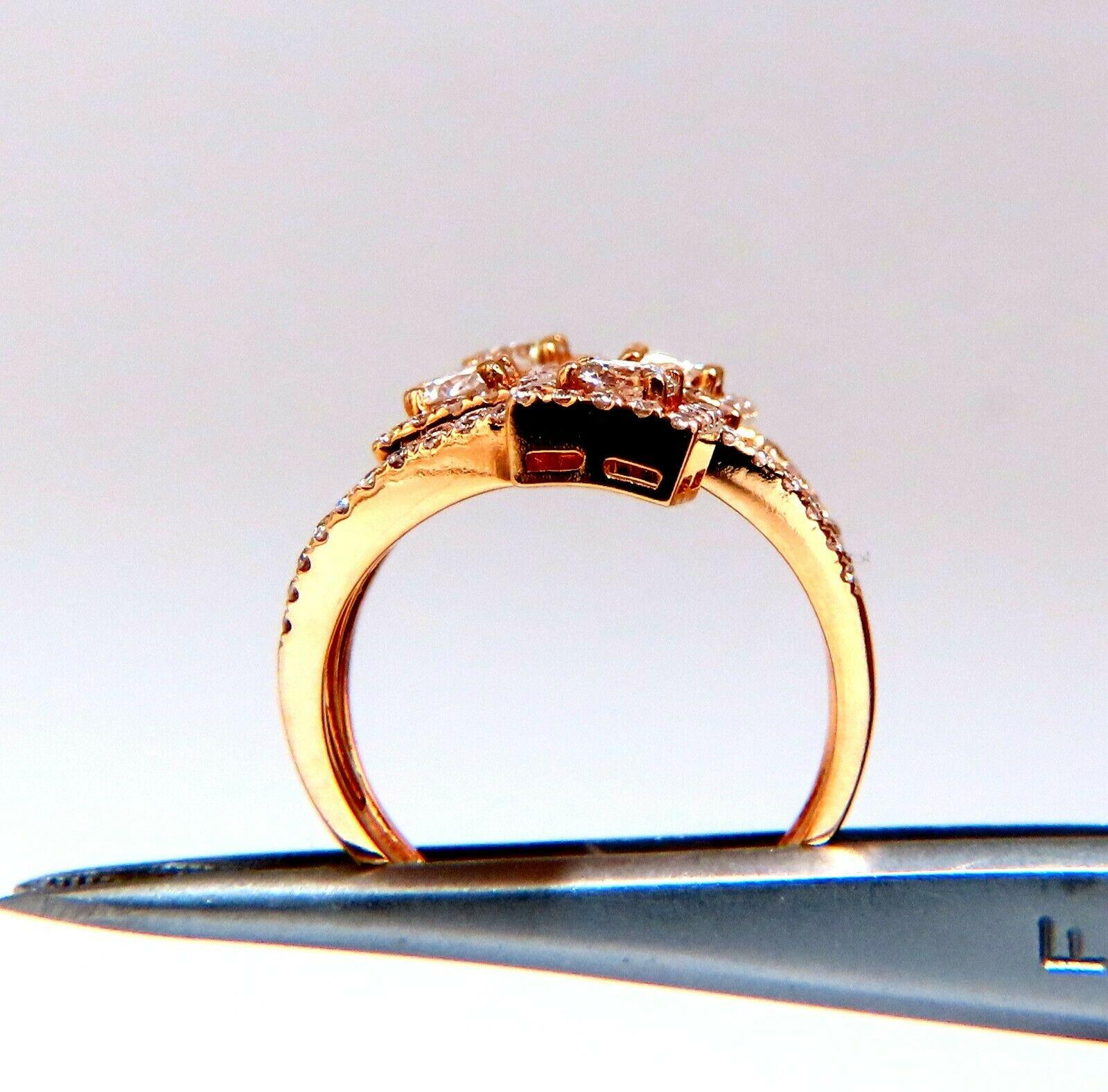 2,20 Karat natürliche Diamanten Cluster-Wickelring 18kt im Angebot 2