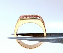 2.20ct Natural Ruby Diamonds Mens Ring 14kt Channel