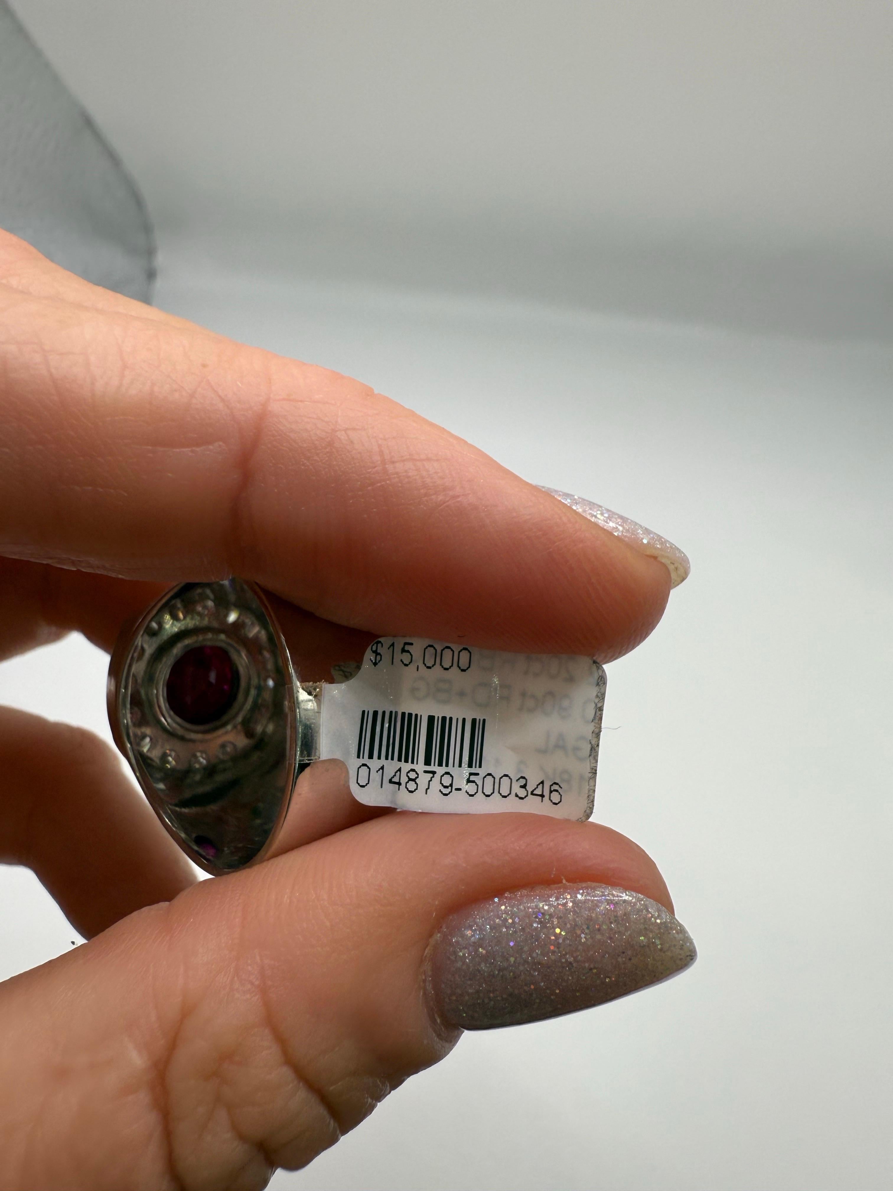 2.20ct NATURAL ruby ring with diamonds unisex 14gr Neuf - En vente à Boca Raton, FL
