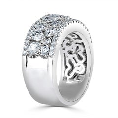 2,20ct Birne und runder Brillantschliff Diamantring aus 18k Weißgold