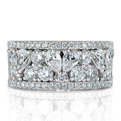 2.20ct Pear and Round Brilliant Cut Diamond Ring in 18k White Gold