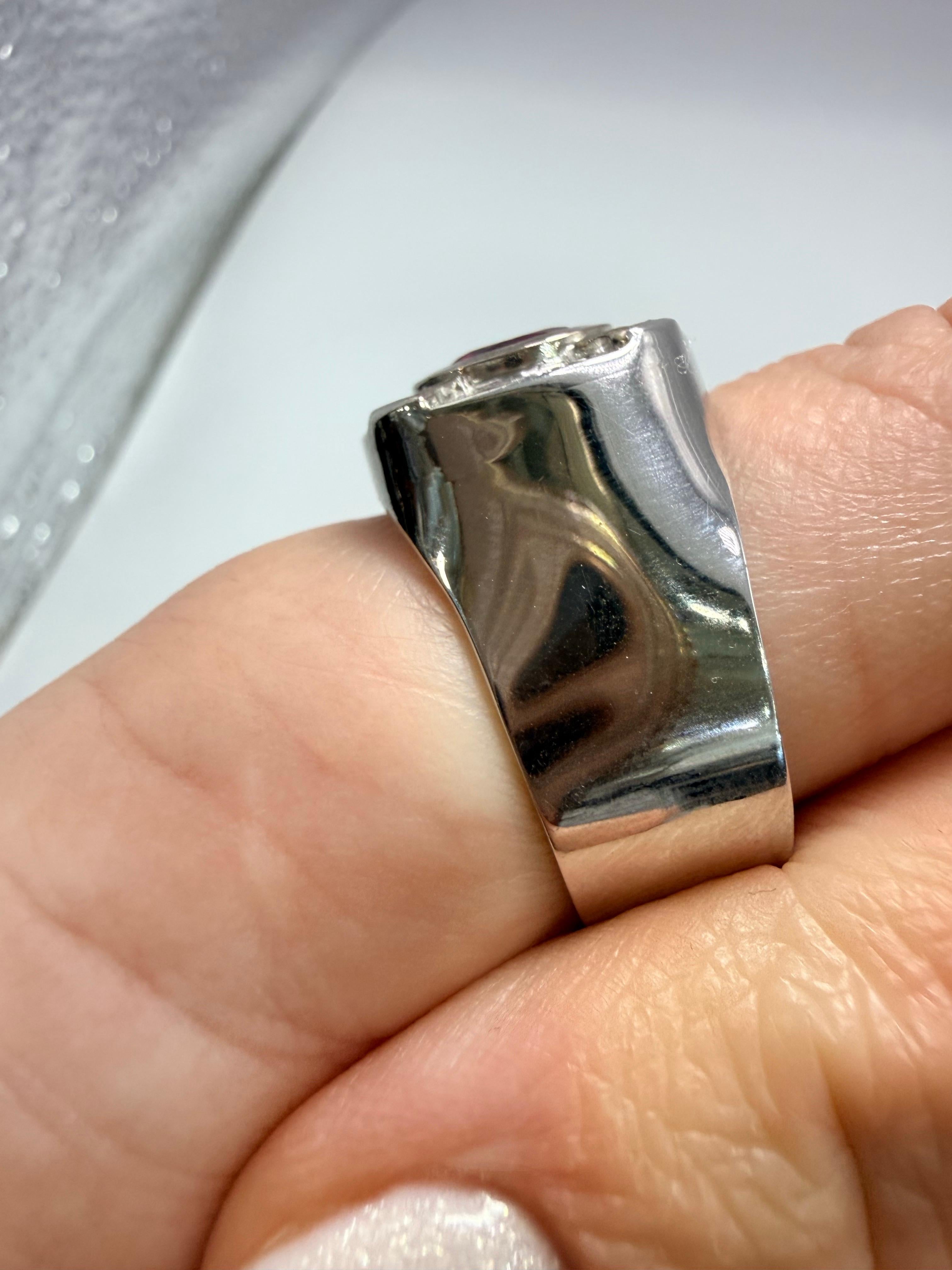 Anello con diamante e rubino da 2,20 carati Anello cocktail unisex in oro 18Kt in vendita 7