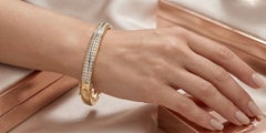 2.20ctw Double Row Diamond Statement Bangle