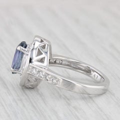 2.20ctw Oval Tanzanite Diamond Halo Ring 14k White Gold Engagement Size 4.75 HKD