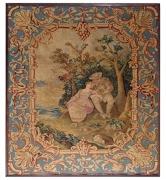 221 - 18th Century Tapestry Framed Gallant Scene Brussels