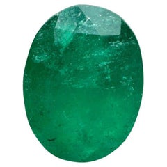 2.21 Carat Dark Forest Green Colombian Emerald - Oval Cut May Birthstone Gem