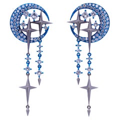 Pendientes de diamantes de 2,21 quilates, oro blanco de 18 quilates, Austy Lee