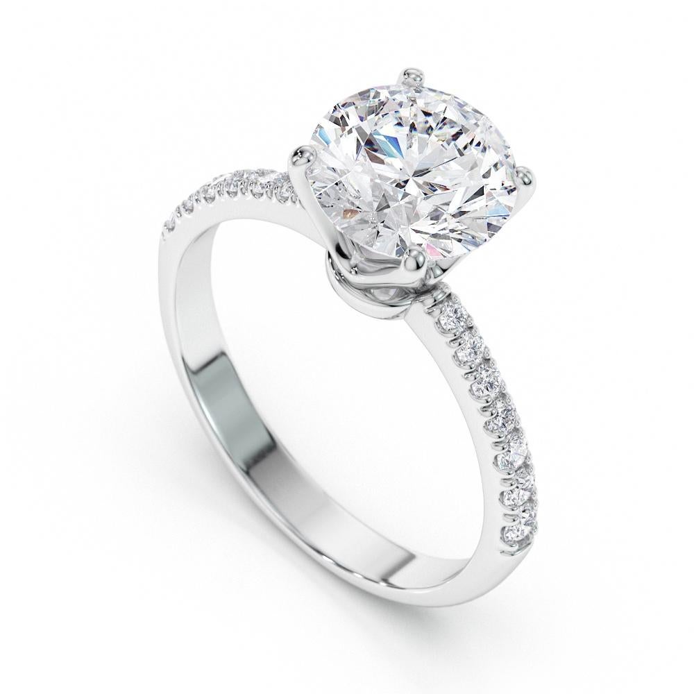 Art Deco 2.21 Carat GIA Certified Diamond Solitaire Engagement Ring in 18K White Gold