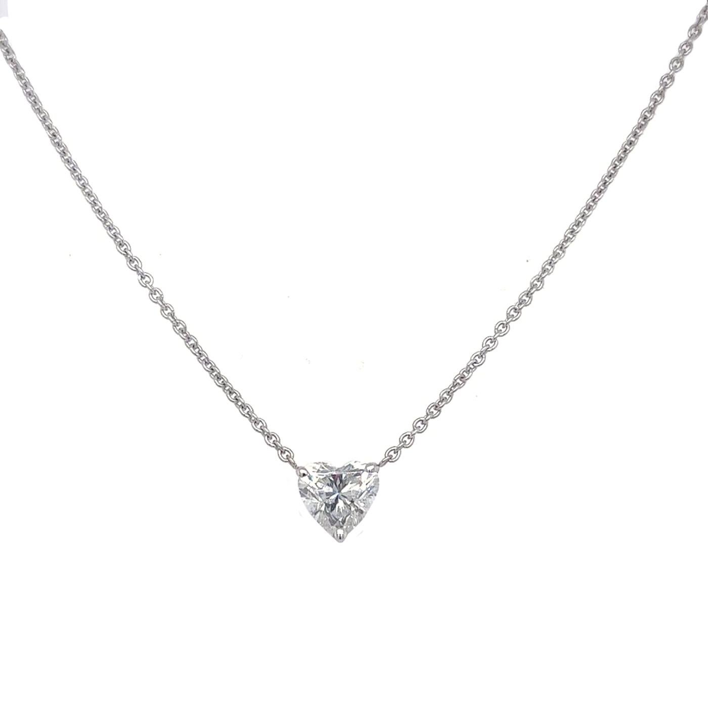 Women's 2.21ct IGL Heart Shape Diamond Solitaire Pendant Necklace D Color VS2 Clarity
