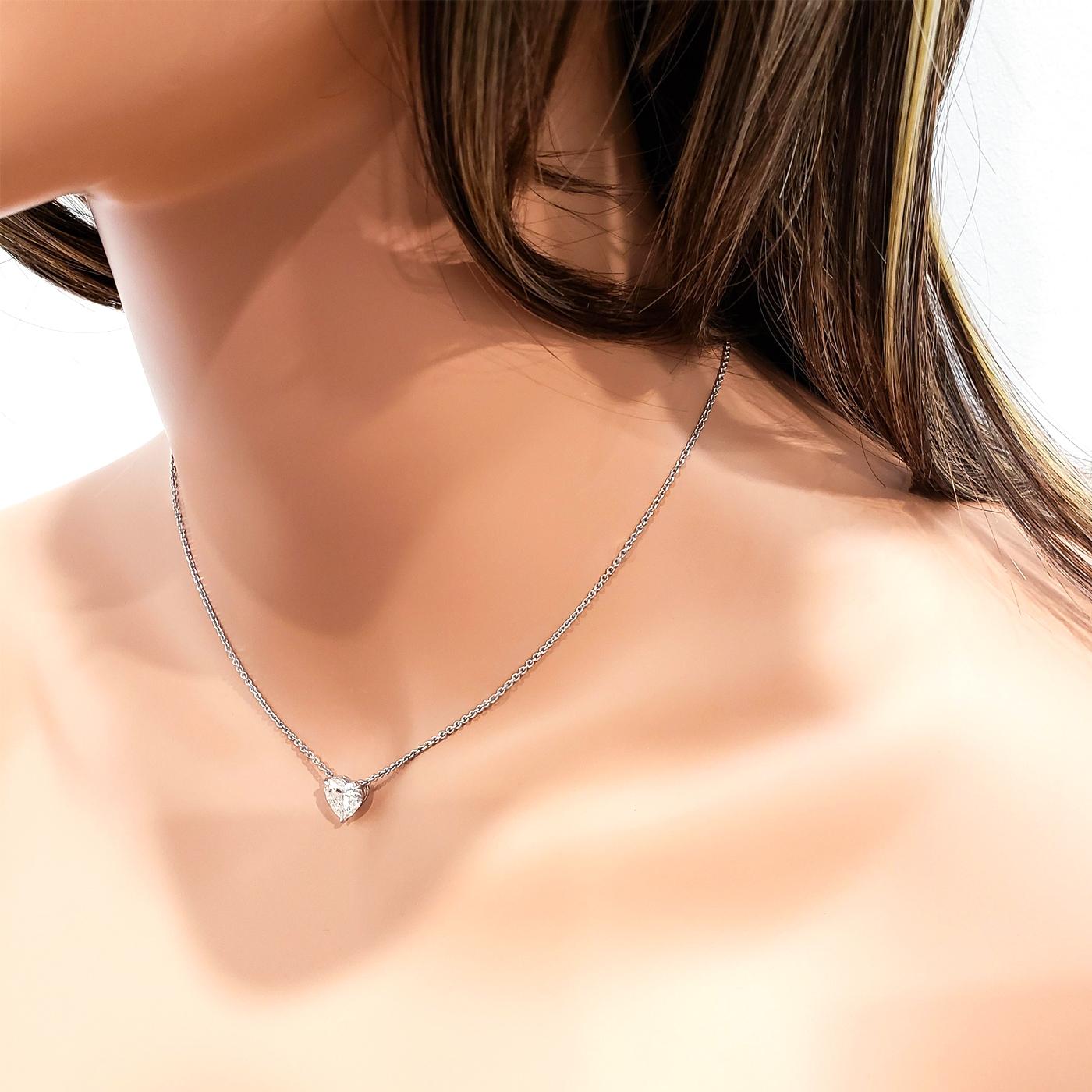 2.21ct IGL Heart Shape Diamond Solitaire Pendant Necklace D Color VS2 Clarity 1