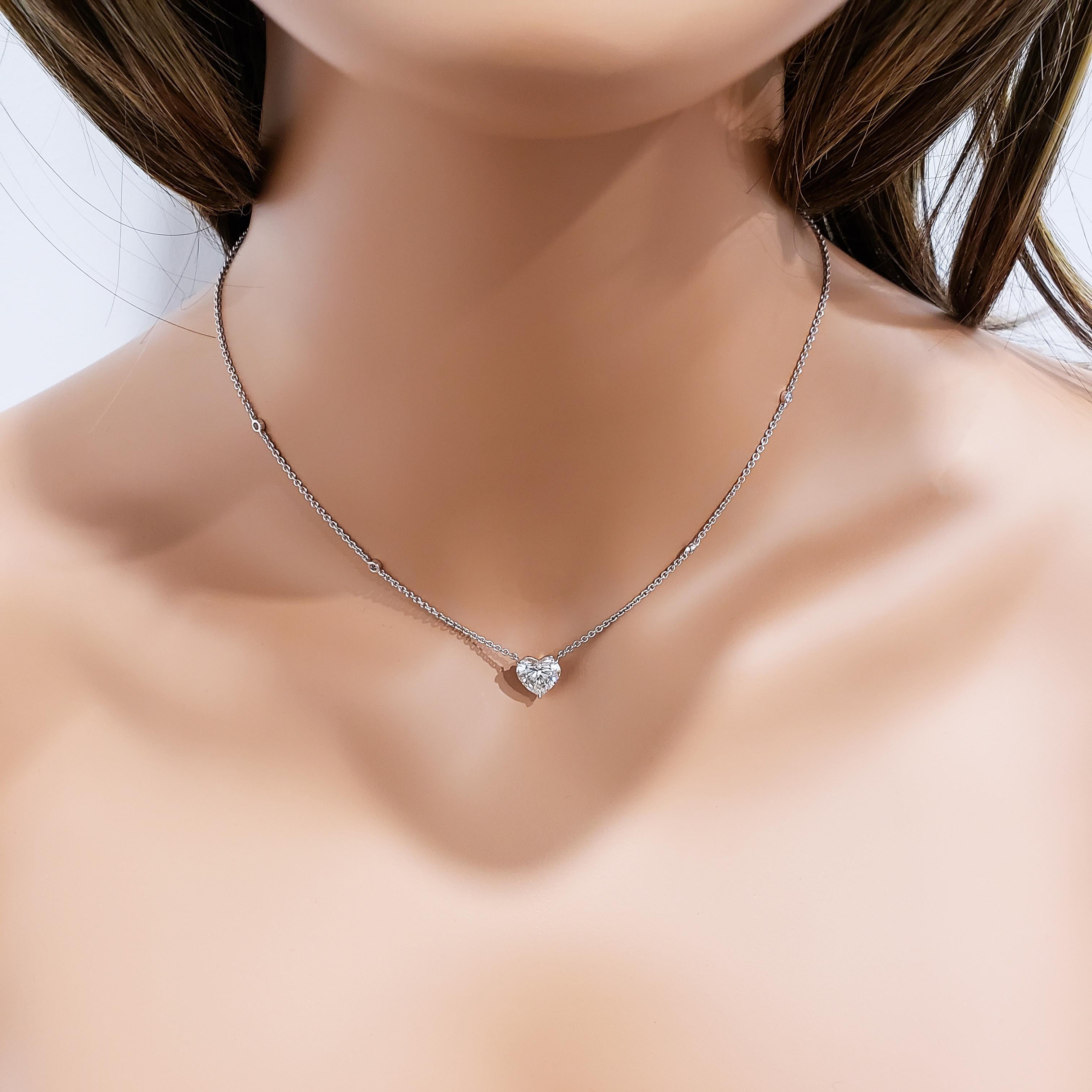 solitaire diamond heart necklace