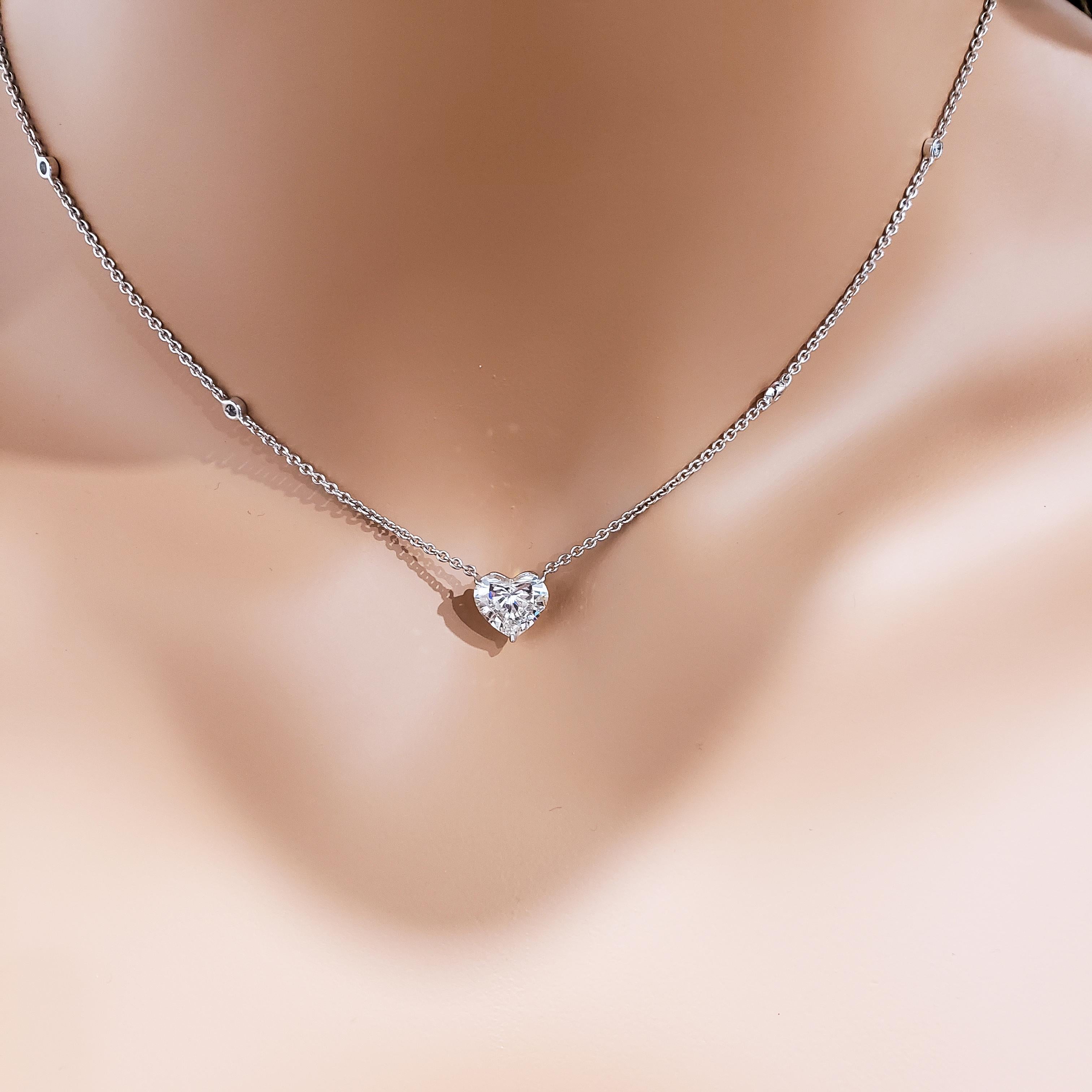 3 Carat Diamond Heart Necklace at 1stDibs | 3 carat diamond heart pendant, heart  necklace with 3 diamonds, triple heart diamond necklace
