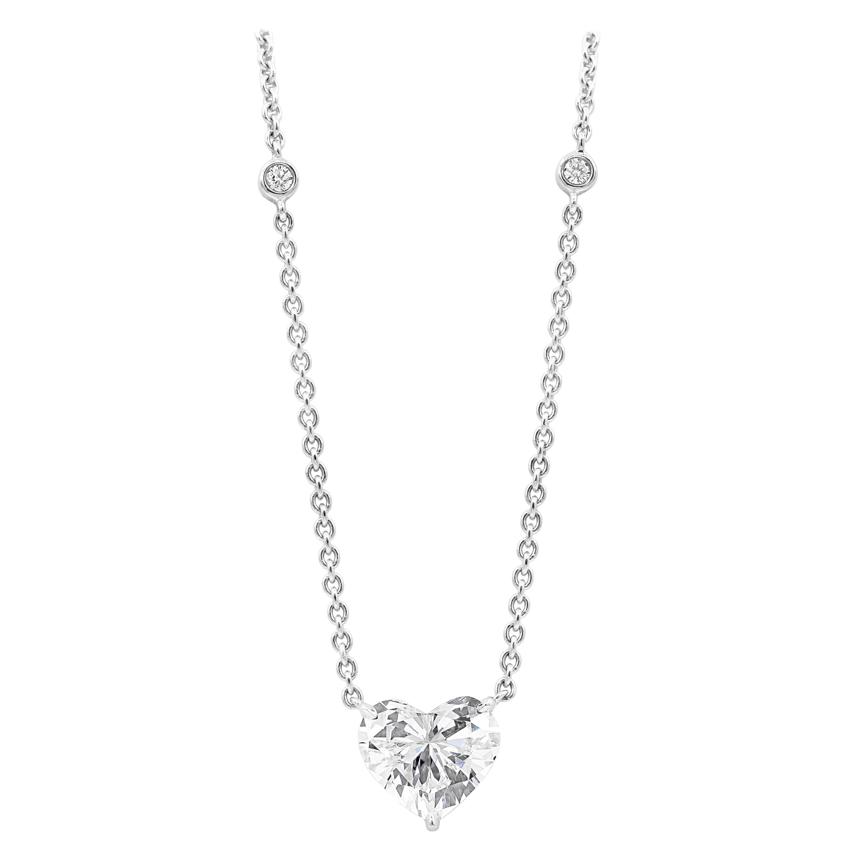 2.21 Carat Heart Shape Diamond Solitaire Pendant Necklace