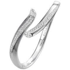 2.21 Carat Marquise Round Diamond 18 Karat White Gold Bangle Bracelet