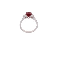 2.21 Carat Mozambique Ruby and Diamond Ring Studded in 18 Karat White Gold