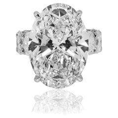 22.1 Carat Oval Diamond Ring Brilliant White 18K Gold High Jewellery Supremacy