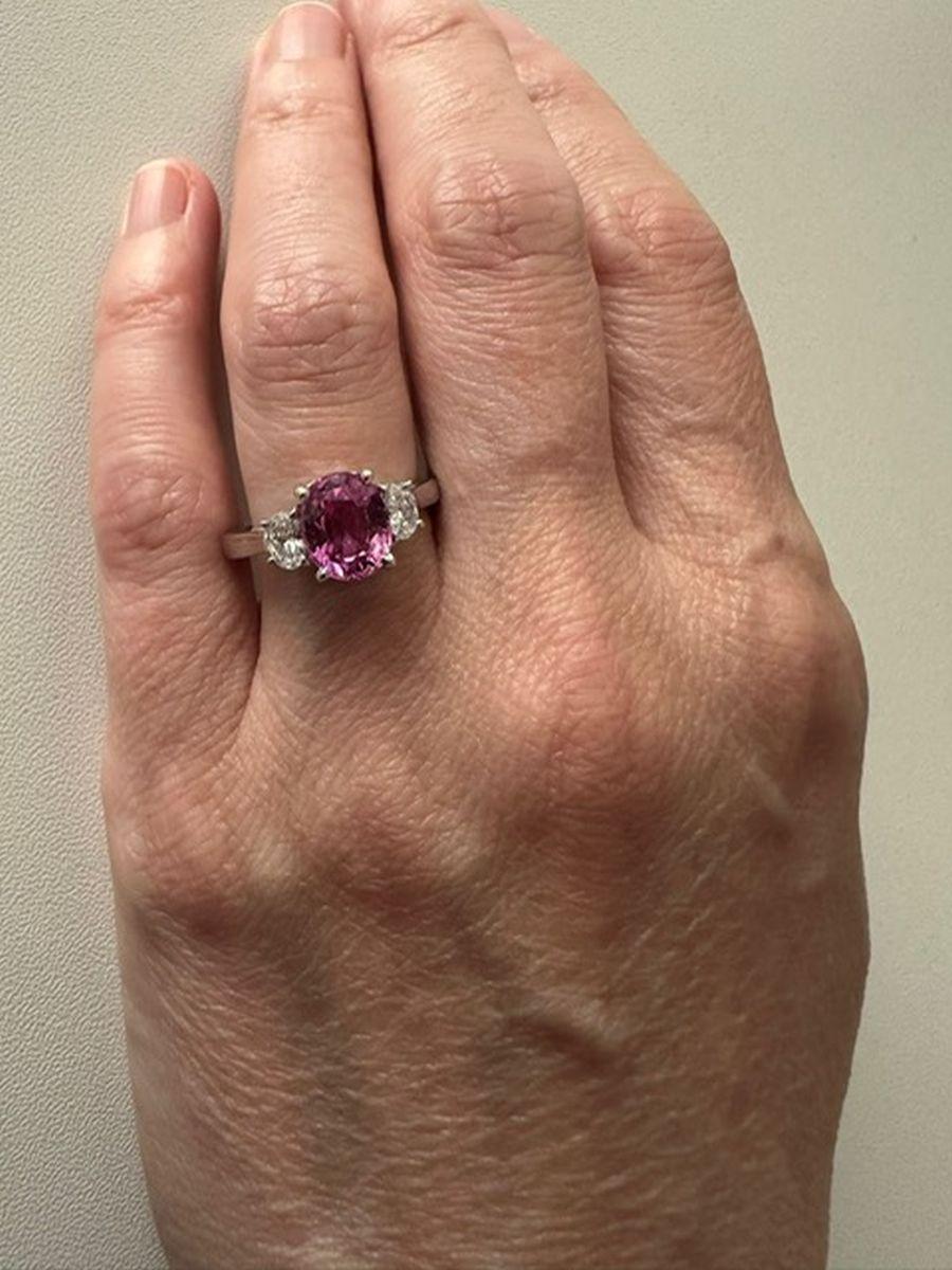 estate pink sapphire engagement ring