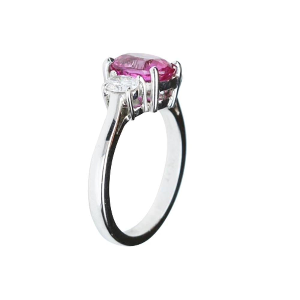 pink sapphire platinum ring