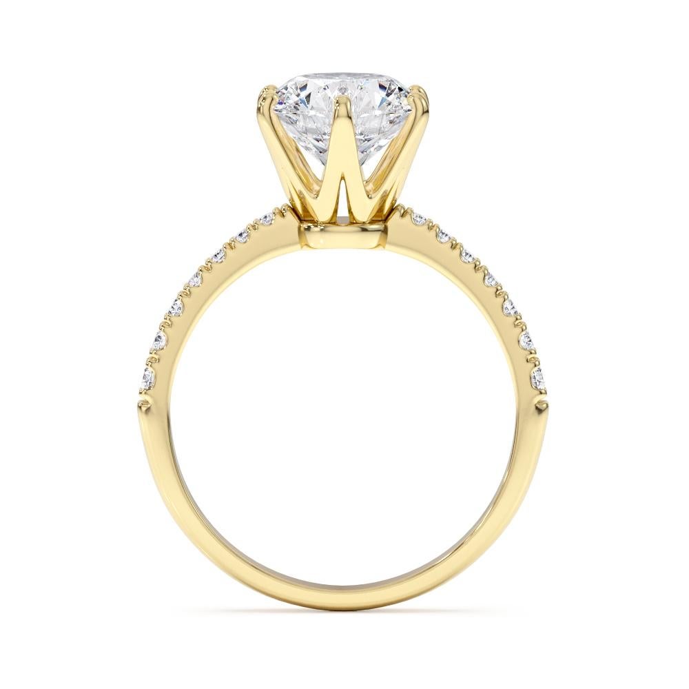 2.21 Carat GIA Certified Solitaire Diamond 6 Prong Classic Engagement Ring in 18K Yellow Gold

Luxurious and elegant, this beautiful 
