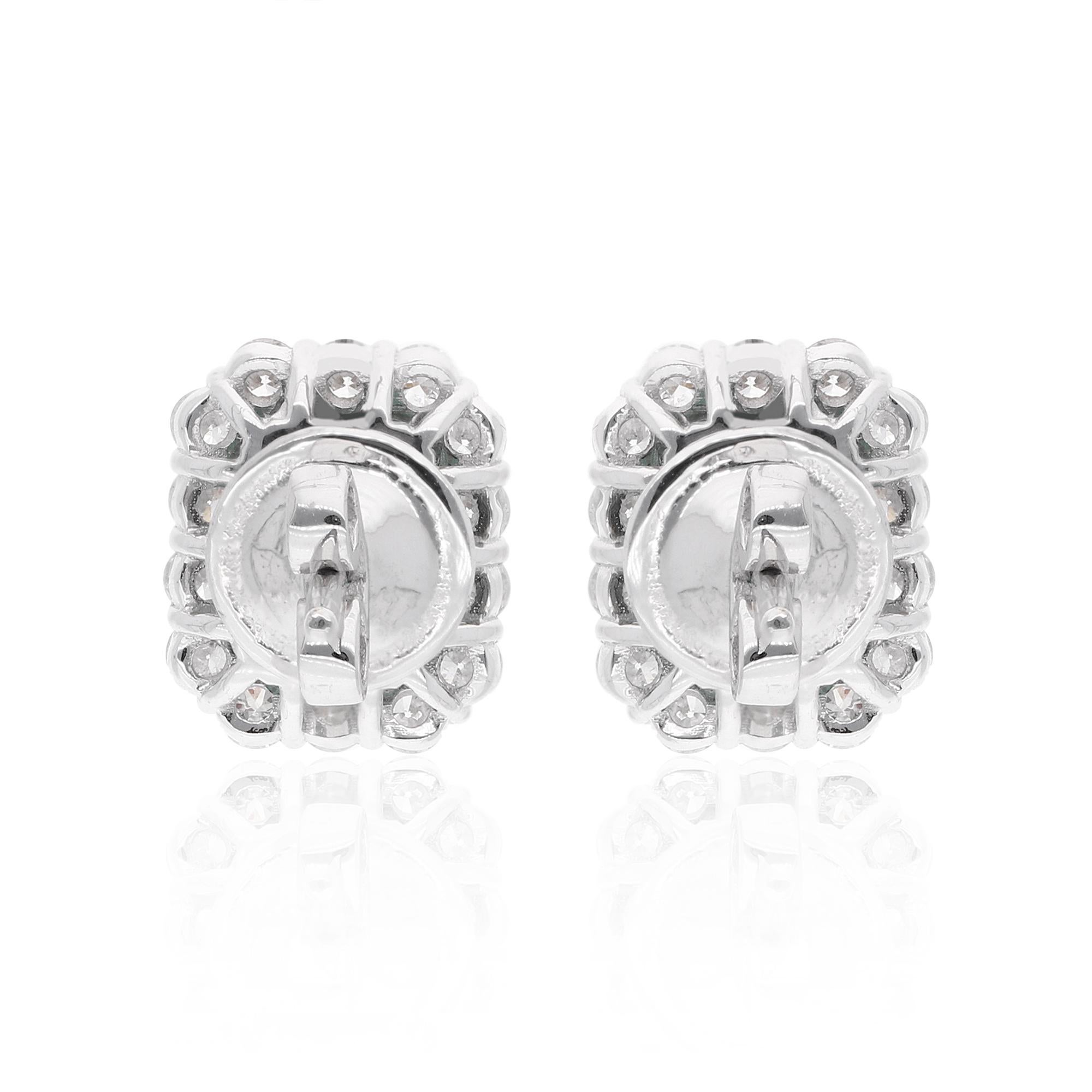 Taille émeraude 2.21 Carat Zambian Emerald Earrings 0.85 Carat Diamond Pave 18 Karat White Gold en vente
